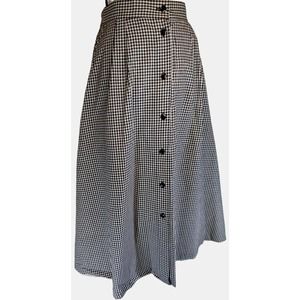 80's Vintage Victoria Morgan Gingham Housewife High waisted Button Skirt Size M